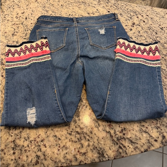 crown & ivy Blue Jeans with Pink and Navy Accents - Picture 6 of 6